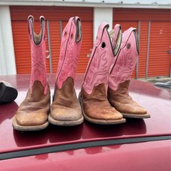 Old West Girls Size 13.5 Pink & Lite Pink Cowboy 🤠 Boots