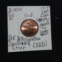 🇺🇸"A. Lincoln Penny. (DDD) Wt:2.60=Zinc(2024="D")