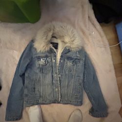 Denim Jacket Abercrombie And Fitch Warm Fuzzy Perfect Condition 