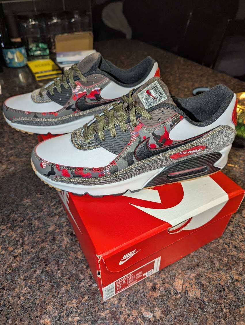 Nike Air Max 90 SE Remix Pack DB1967-100 Denim Camo Gum Size 11.5, Jordan
