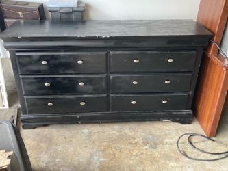 6 drawer black bedroom dresser