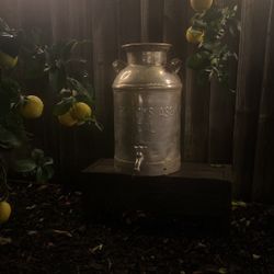 Large antique milk can with Fully Functional Faucet