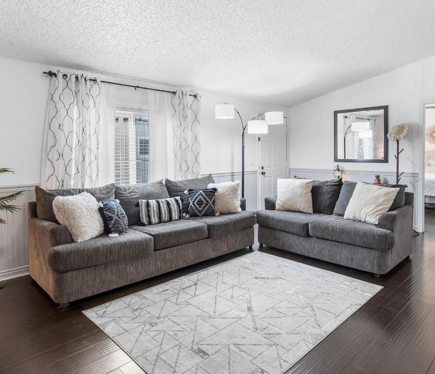 Grey Couches Set Of Two - También Hablo Español 