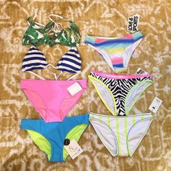Lot Of 7 BNWT bikini Bottoms And 2 Tops
