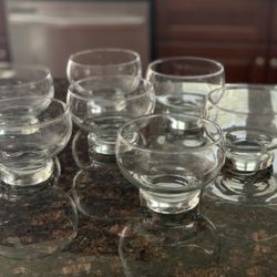 Set of 7 Glass Dessert Bowls