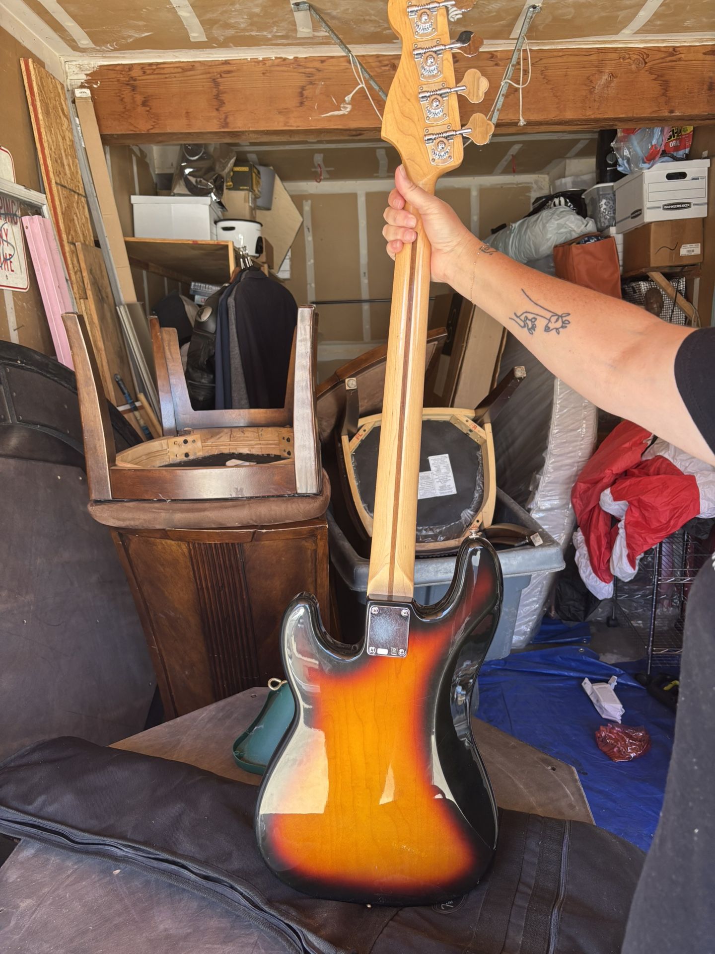 Electric Bass And Acoustic Guitar