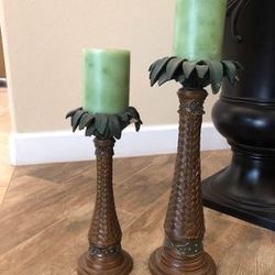 Tropical Palm tree  Candle Holders 