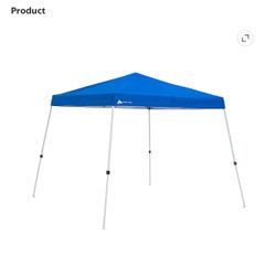 Ozark Trail 10x10 Blue Instant Slant Leg Pop-up Outdoor Canopy