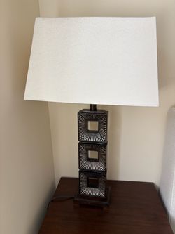Table Lamp with Stacked Square Base