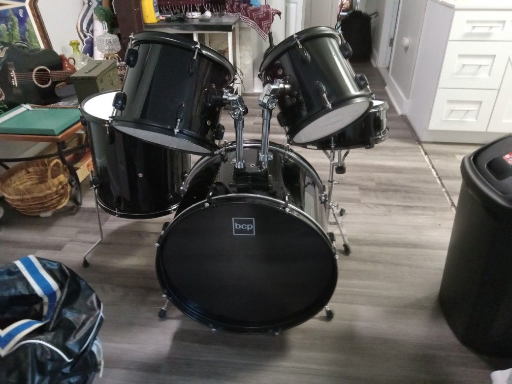 Bcp Adult Beginners 5 Piece Drum Kit