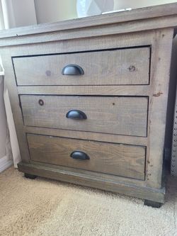 Two large distressed nightstands