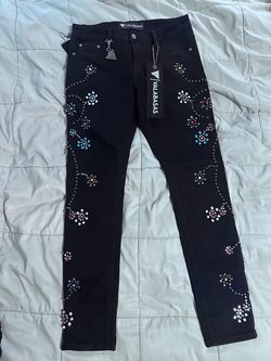 Valabasas Black Rhinestone Embellished Jeans size 34