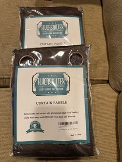 New Set of 2 H. Versailtex Brown Grommet lined   Curtain Panels (52x84”)
