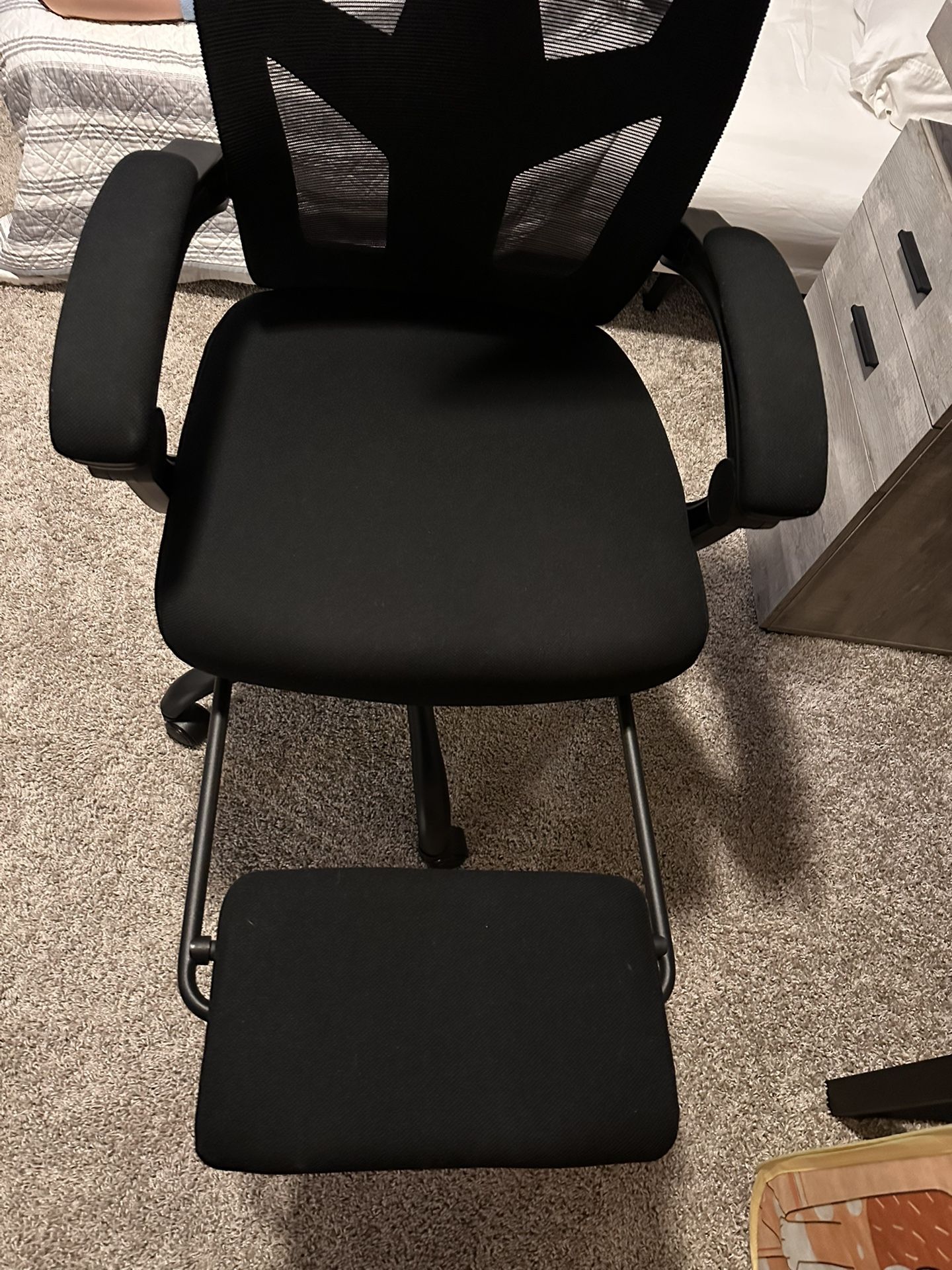 Two Office Desk And One Office Chair With Leg Rest