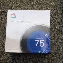  Google Nest Learning Smart Thermostat - 3rd Generation - Stainless Steel NEW! 