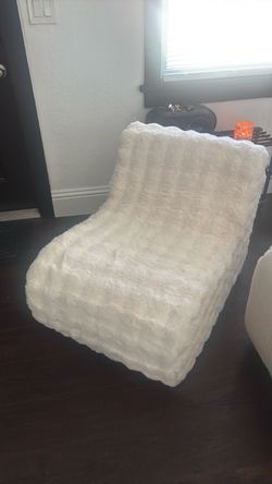 White Faux Fur Accent Chair