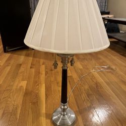 White , Silver and Chocolate Lamp 