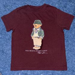 Ralph Lauren Kids Maroon Polo Bear T-Shirt