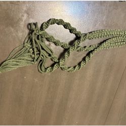 Macrame Plant Holders (Four)Army Green NEW