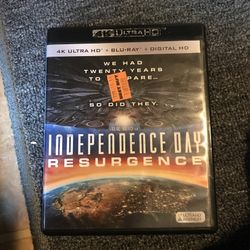 Independence Day Resurgence 4K Ultra HD + Blue Ray Like New 