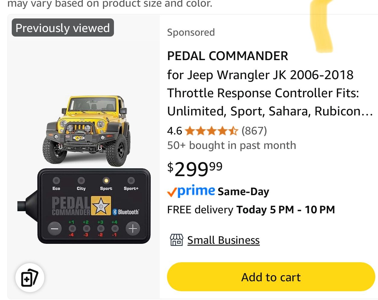 Jeep Wrangler JK 2006-2018 PEDAL COMMANDER - Throttle Response Controller