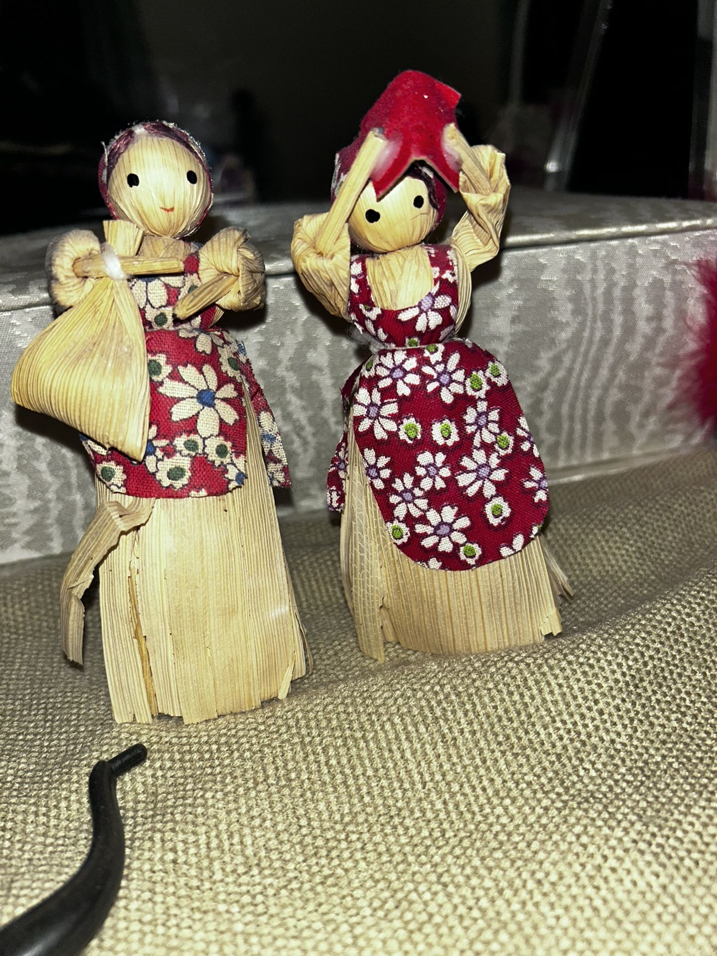 Vintage Handmade Corn Husk Dolls