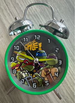 Teenage Mutant Ninja Turtles TMNT Twin Bell Alarm Clock Nickelodeon Tested Works