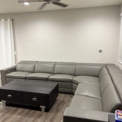 Section Couch Leather Recline