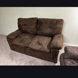 Brown couch love seat