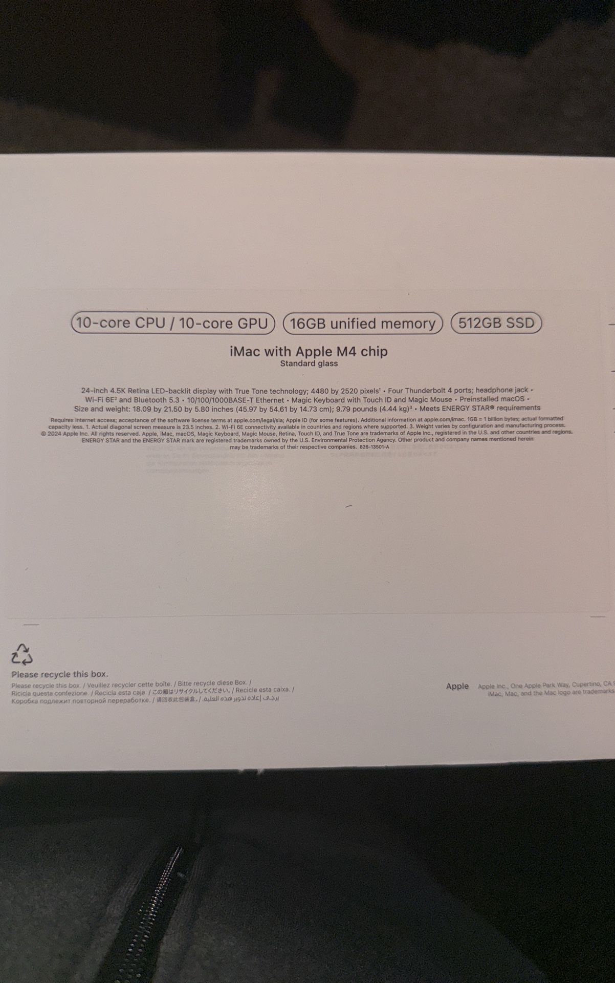 Apple - iMac 24-inch All-in-One - M4 chip - Built for Apple Intelligence - 10 Core CPU - 10 Core GPU - 24GB Memory - 512GB SSD - White
