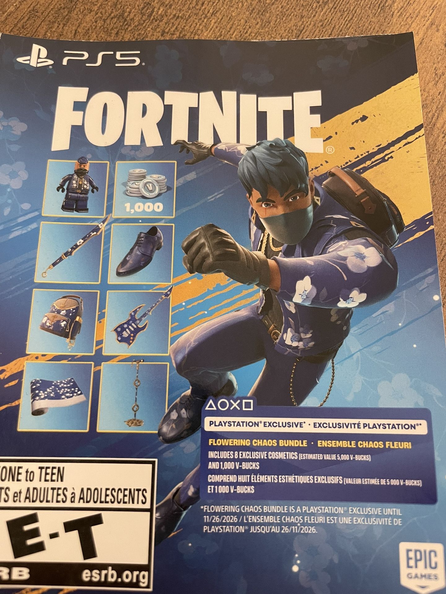 Fortnite Flowering Chaos PlayStation Exclusive Code / Item Bundle / Skin