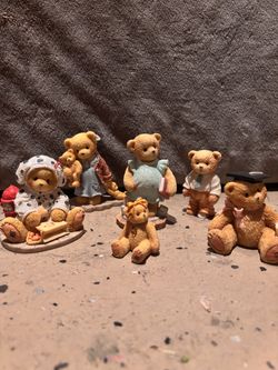 Vintage cherished teddies teddy bear figurine collection set of 6