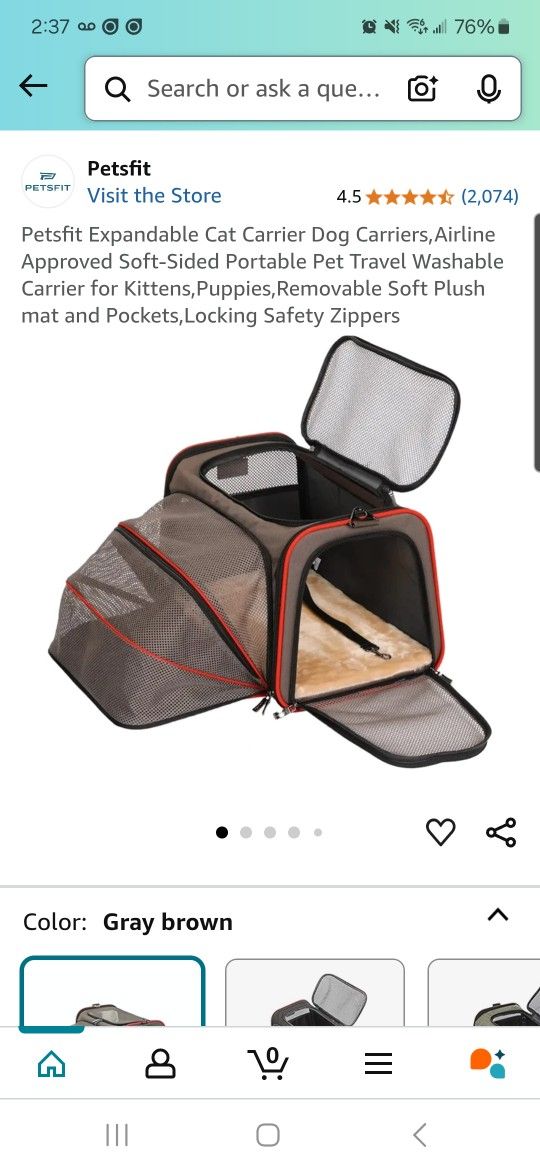 Brand New Dog/Cat Carrier, Airline Approved