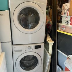 Kenmore and lg Washer and gas dryer Stackable W27 D31 H78 Washer 4.5 cu ft Dryer 7.3 cu ft 3 months warranty parts and labor only I can accommodate de