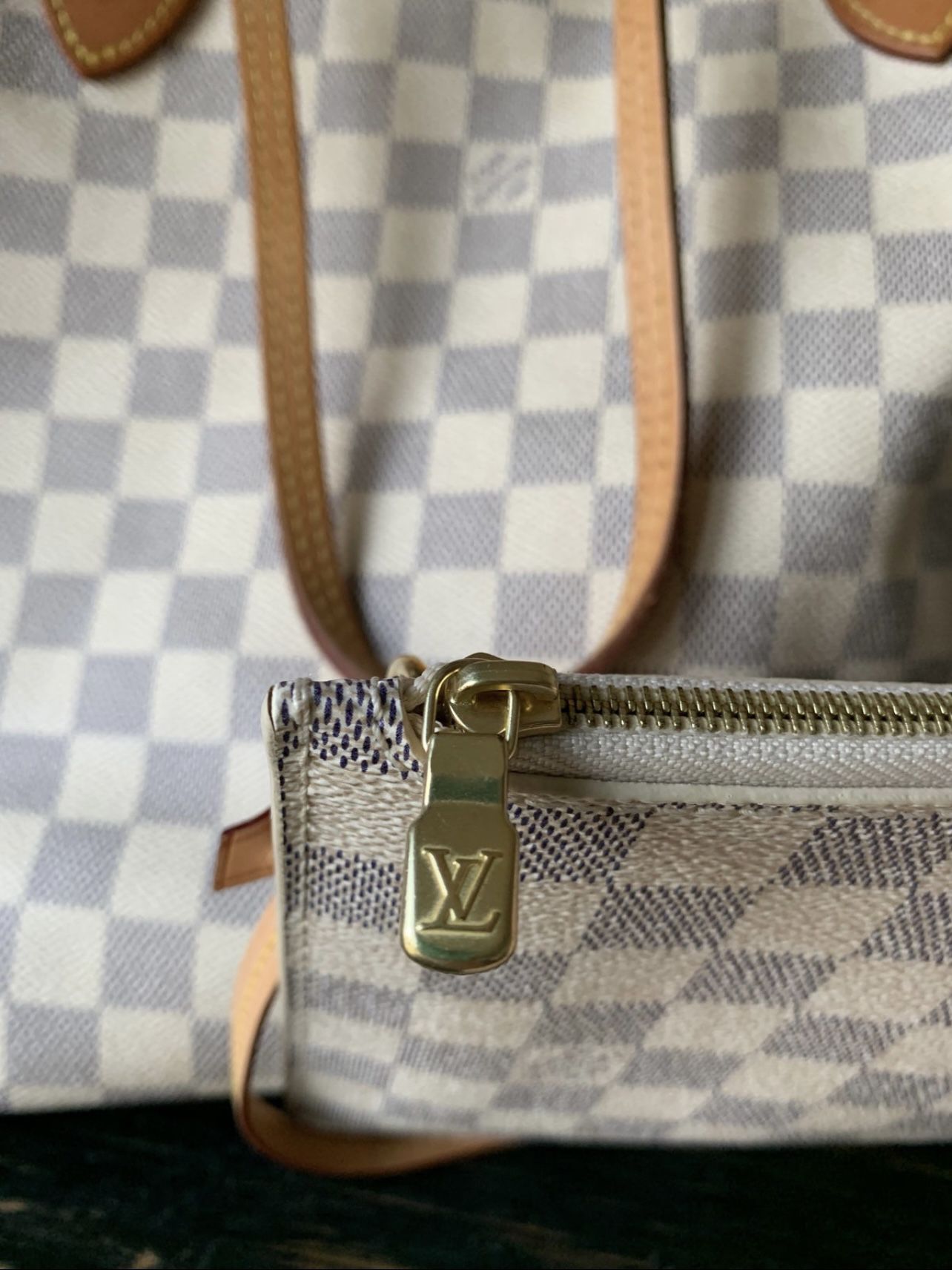 Louis Vuitton Damier Azur Neverfull MM with Pouch White Cloth ref.592944 -  Joli Closet