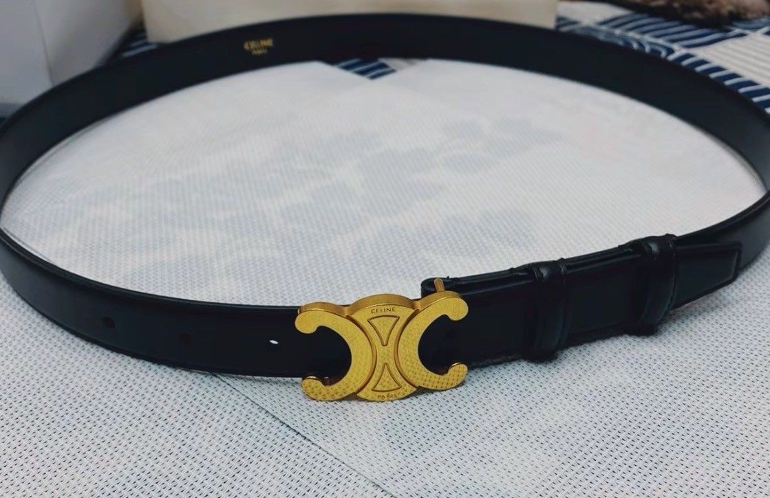 Arc de Triomphe leather belt women's black width 2.5cm