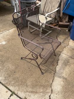Wrought Iron Patio Armchair $15