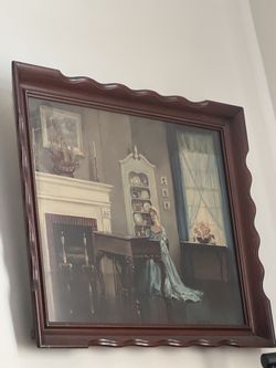 ANTONI DITLEF Framed Print Song of Love 28 x 34 Woman Blue Dress Piano