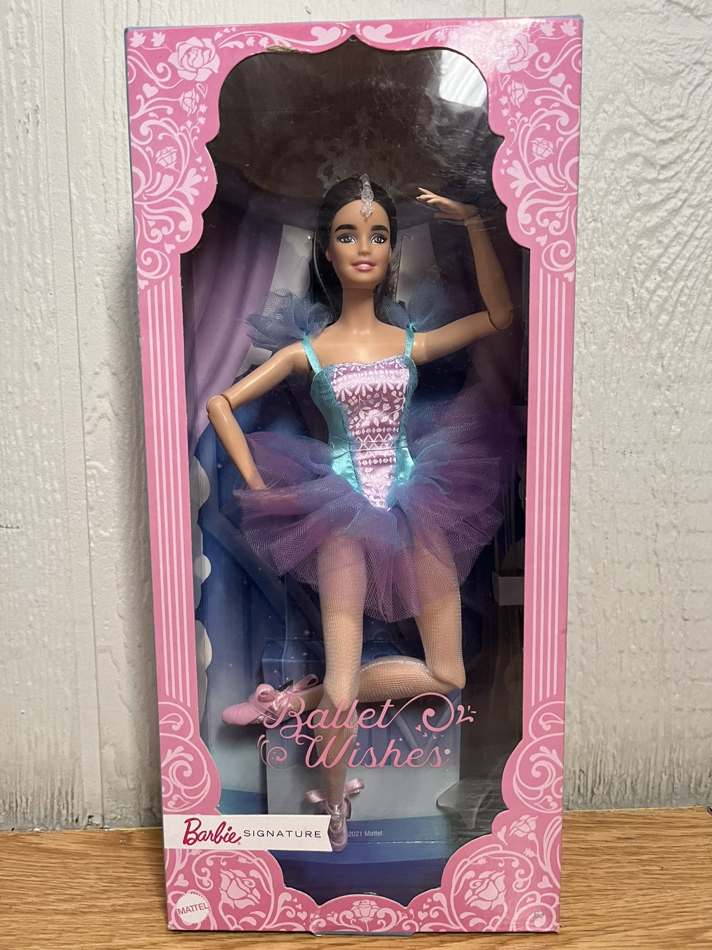 New Barbie Brunette Ballet Wishes Doll.