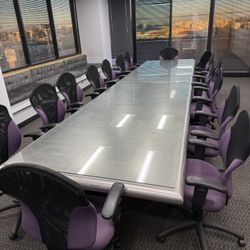 CUSTOM CONFERENCE TABLE  & CHAIRS
