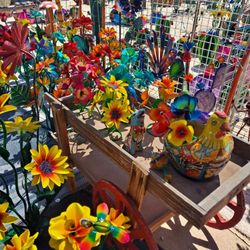 🌺Desert Blooms🌻Flowers🦋Cactus🌵Metal Art Decor🐞POTTERY 🪴