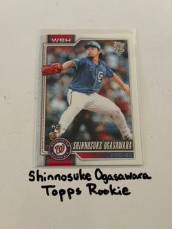 Shinnosuke Ogasawara Washington Nationals Pitcher Topps Rookie Card.