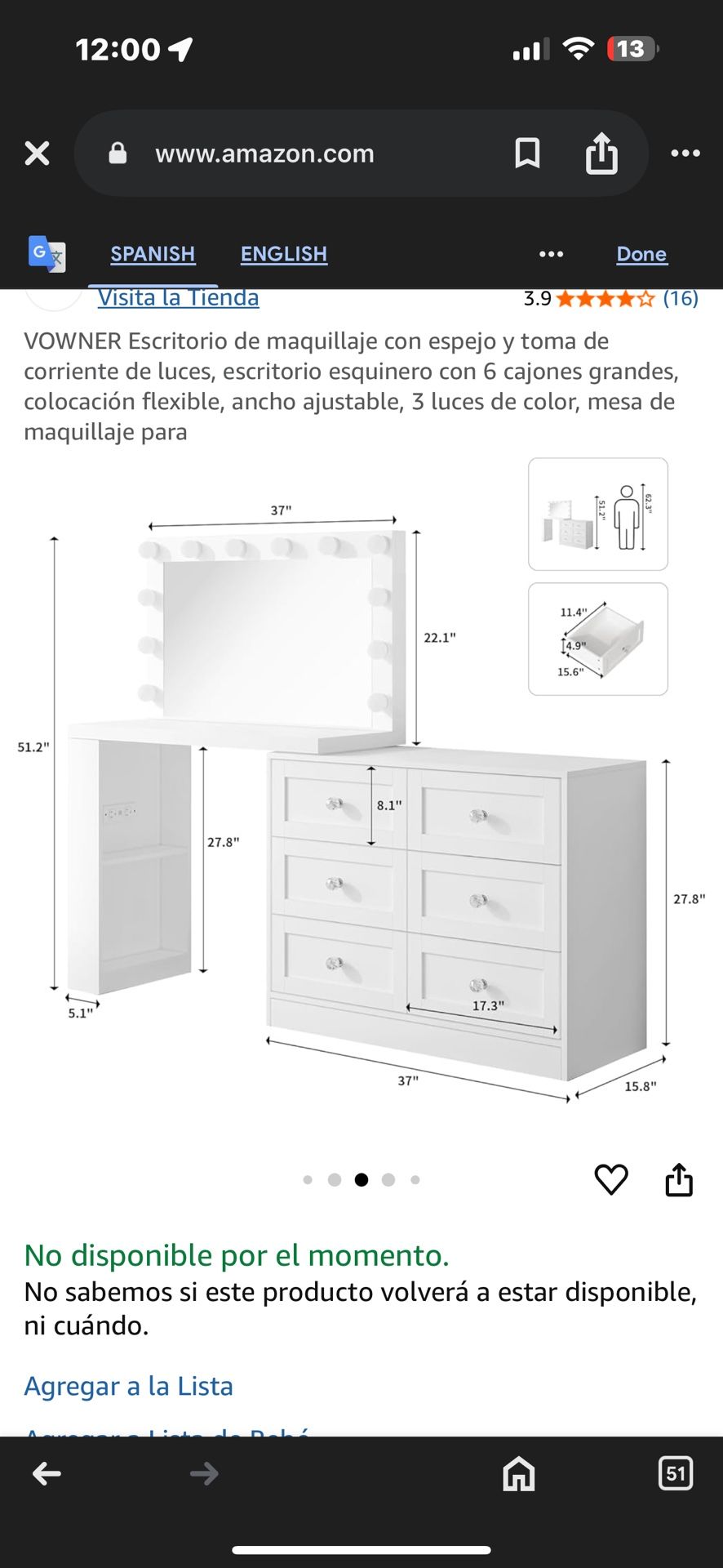 White Vanity/Dresser