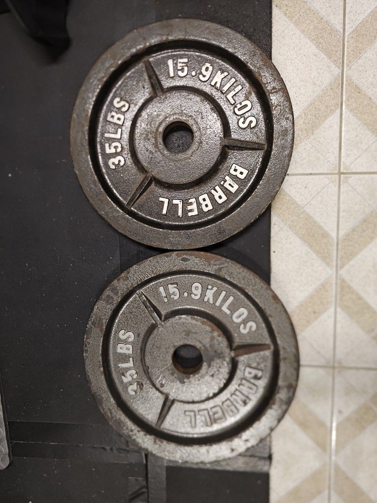 Used 35lb Olympic Weight Plates --