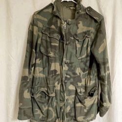 Free People NOT YOUR BROTHERS Camo Utility Military Jacket.