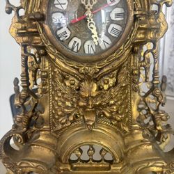 German Imperial Franz Germany Brass Mantle Clock  23 inches tall.., $900