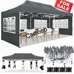 10x20' Easy Pop Up Canopy with Removable Sidewalls Waterproof Folding Wedding Party Tent Outdoor 