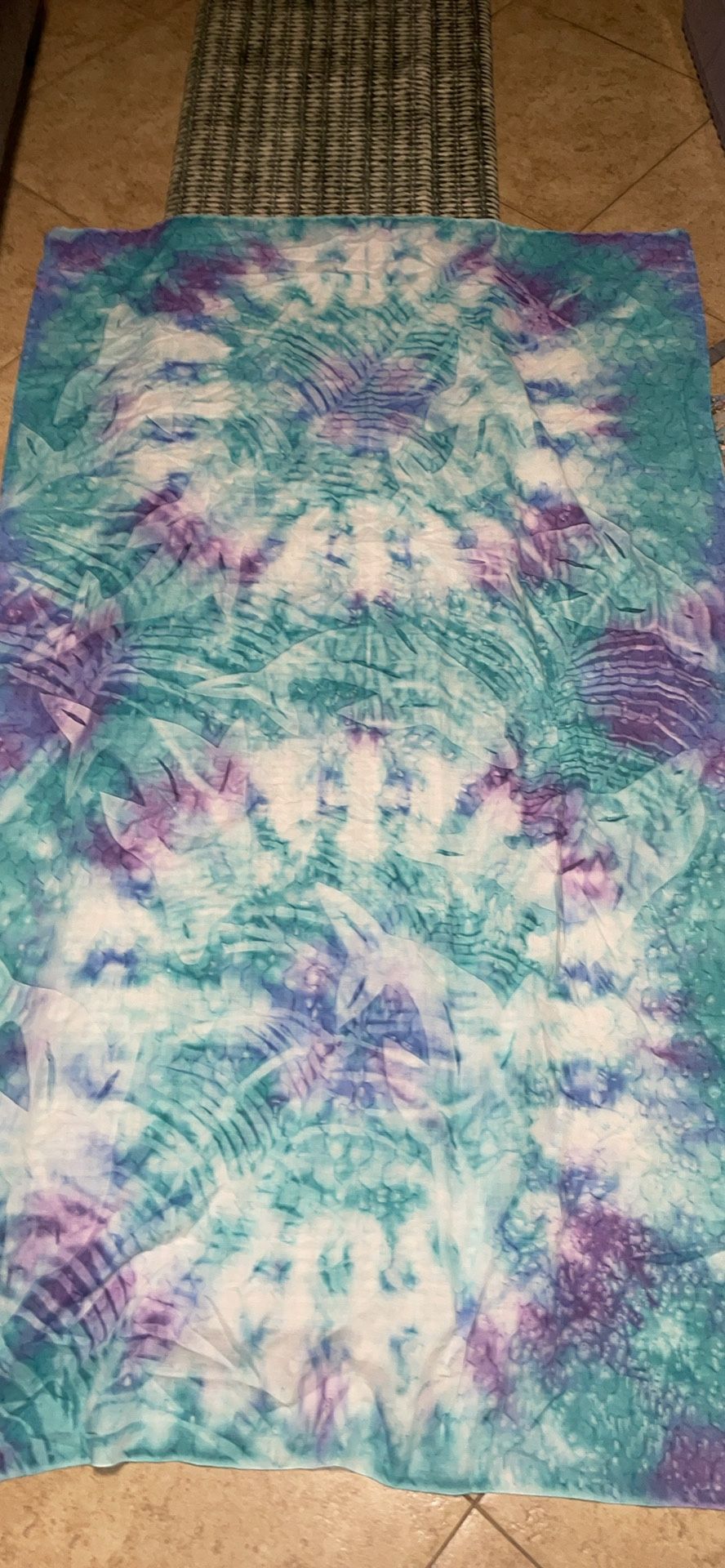 Aqua Purple Tie Dye Tapestry 
