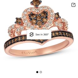 Chocolate Diamond Crowned Ring 