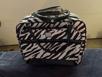 Zebra Print Rolling Tote Bag Travel Carry-on